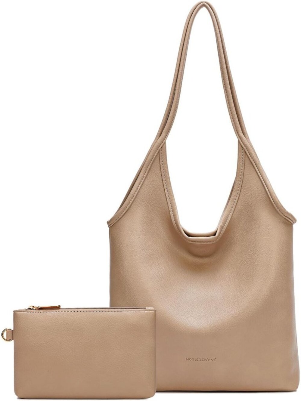 Women's Tan Leather West Slouchy Hobo Bag Designer Shoulder Purses Ladies